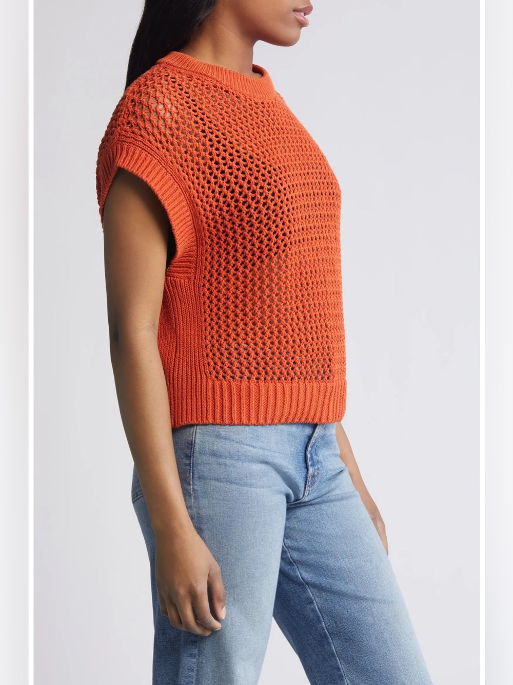 NWT Madewell Vibrant Orange Knit Top - Picture 3 of 5